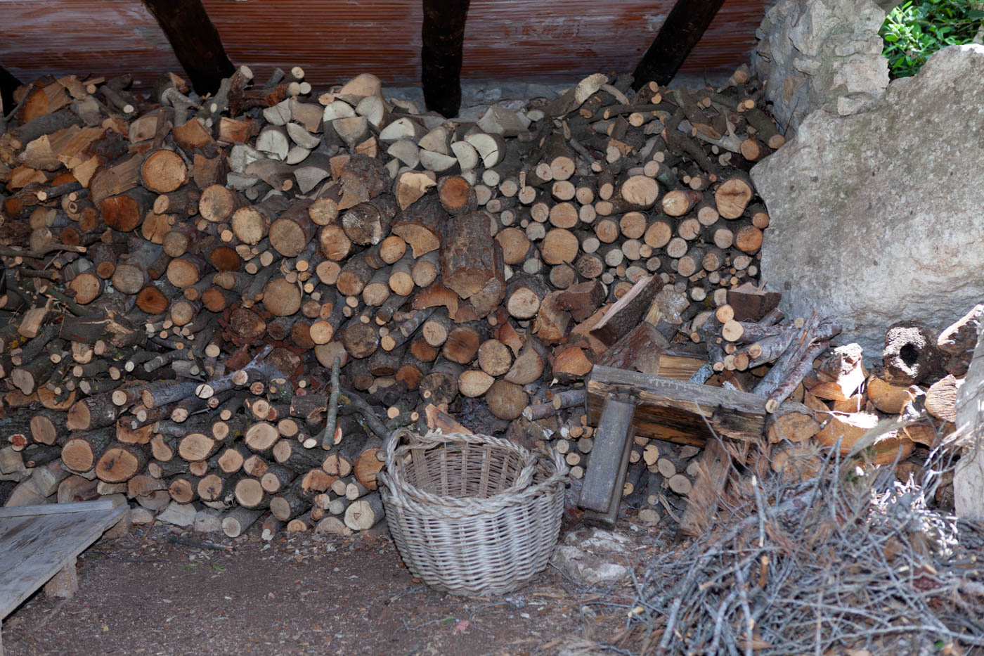 Firewood is included during the colder months